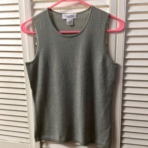 Calvin Klein sleeveless sweater size P/XS. Sage green.